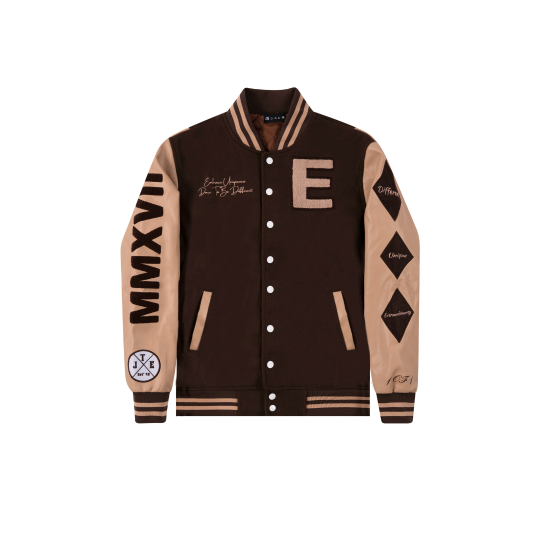 Three Pillar Varsity Jacket [Mocha Brown]